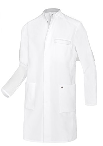 BP Med Coats 1747-684-21 Arztkittel für Herren - Langärmelig - 48% Baumwolle, 48% Polyester, 4% Elastolefin - Normale Passform - Größe: 54n - Farbe: weiß
