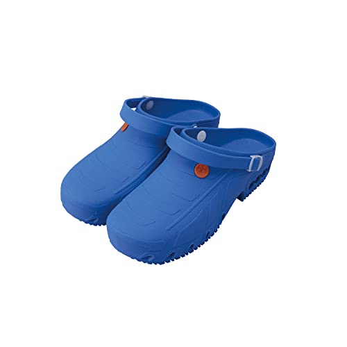 Oxypas Arbeitsschuhe Damen - Antistatische und rutschfeste Sicherheitsschuhe Herren, Leichter Clog für den Einsatz in der Medizin, Pflege und Gastro, Antibakteriell, Oxyclog, Electric Blue 41/42 EU