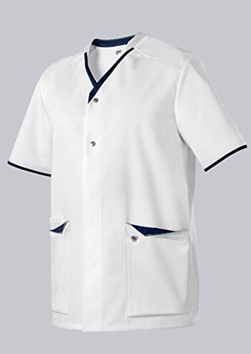 BP 1703-485-2110 Kasack Für Sie & Ihn, Normale Passform, 50% Baumwolle/50% Polyester, Weiß/Nachtblau, Größe Sn