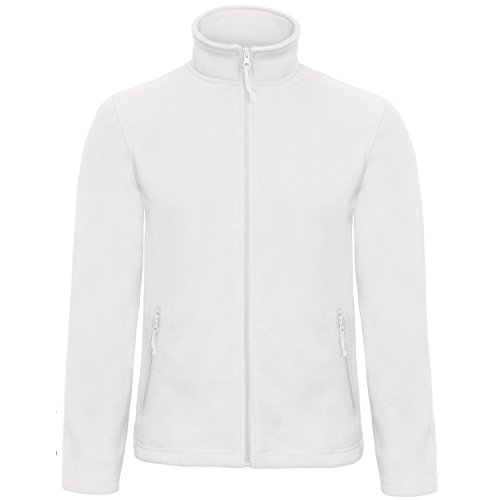 B&C Collection Herren ID 501 Mikro Fleece Jacke (Large) (Weiß)