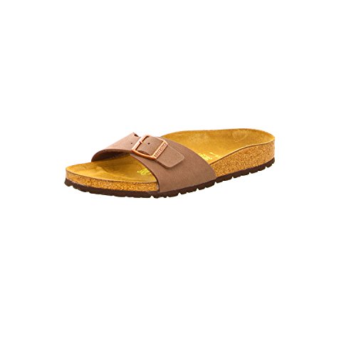 BIRKENSTOCK Classic Madrid Birko-Flor, Damen Pantoletten, Gr.-38 EU,Braun (NUBUK MOCCA)