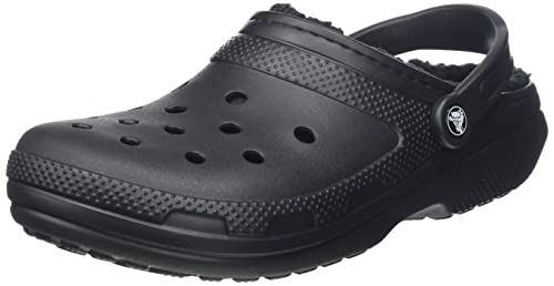 Crocs Unisex Classic Lined Clogs, Black/Black, 45/46 EU