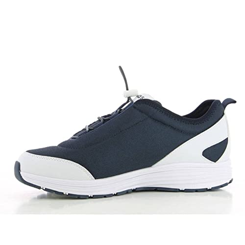 Oxypas Safety Jogger Sicherheitstrainer Herren - James - Bequemer, Rutchfest und mit Elastischen Schnürsenkeln, Navy EU 42
