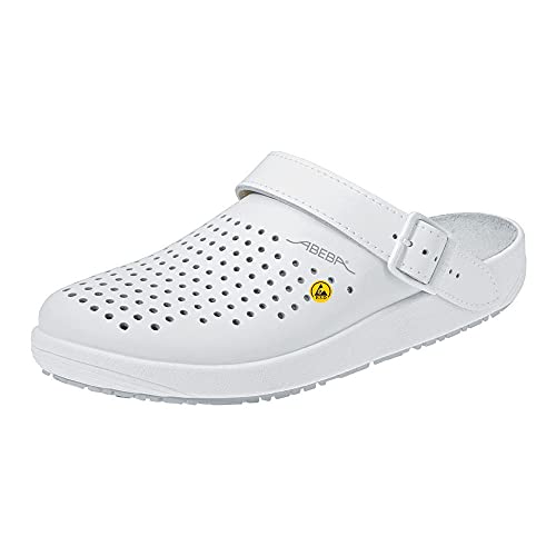 ABEBA 5300 ESD Clogs & Pantoletten rubber Unisex-Arbeitsschuhe weiß