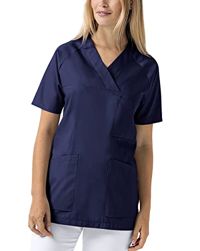 AT YOUR SIDE Schlupfkasack Damen Kasack | Kasacks Damen Pflege | Schlupfkasack für Altenpflege & Krankenpflege | Medizinische Berufskleidung | Navy M