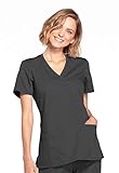 CHEROKEE Damen Workwear Core Stretch Mock Wrap Scrubs Shirt Medizinische Berufskleidung, Zinnfarben, XXX-Large Mehr