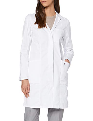 BP Med Coats 1754-130-0021 Arztkittel für Damen - Langärmelig - Reine Baumwolle - Normale Passform - Größe: 36n - Farbe: weiß