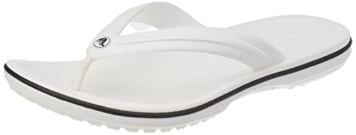 Crocs Crocband Flip-Sandalen – Unisex Flip-Sandalen für Erwachsene – Wasserdichte, schnell trocknende Flip-Flops – Weiß – Größe 41-42
