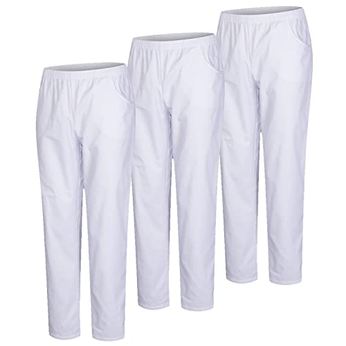 MISEMIYA - Packung 3 Stück - Unisex SANITÄRHOSE - MEDIZINISCHE Uniformen SANITÄR Uniformen Arbeitshose - Ref. 8312 * 3 Stück - XX-Large, Weiß 21
