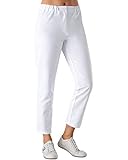 CLINIC DRESS Hose für Damen 7/8 Länge lässige Beinweite Schrittlänge ca. 70 cm 2 Gesäßtaschen Relaxed fit 95 Grad Wäsche weiß 38