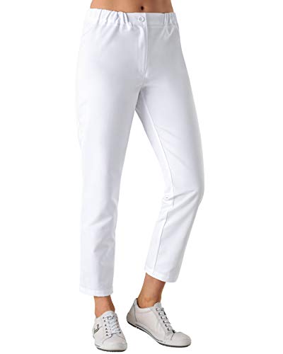 CLINIC DRESS Hose für Damen 7/8 Länge lässige Beinweite Schrittlänge ca. 70 cm 2 Gesäßtaschen Relaxed fit 95 Grad Wäsche weiß 54
