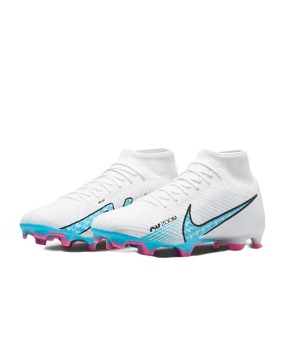 Nike Herren Zoom Mercurial Superfly 9 Academy FG/MG Sneaker, Weiß/baltischblau-rosa Explosion, 42.5 EU