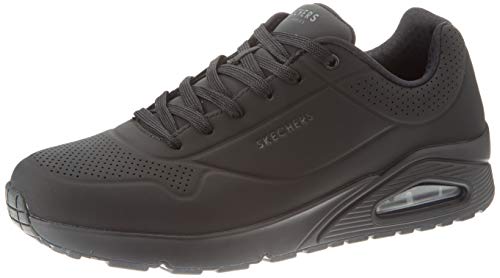 Skechers Herren Uno Stand On Air Sneaker, Black Durabuck Trim, 43 EU