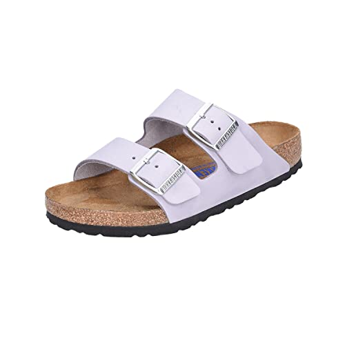 BIRKENSTOCK Arizona WB Purple Fog Leder normal Klassische Pantoletten für Damen
