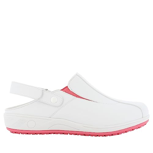 SAFETY JOGGER Arbeitsschuhe Damen 39 EU - CARINNE - Oxypas - Leichter, Bequemer Arbeitsschuh mit Klettverschluss, ideal für Pflege oder Küche, rutschfest, Stoßdämpfend Sicherheitsclog, Rosa