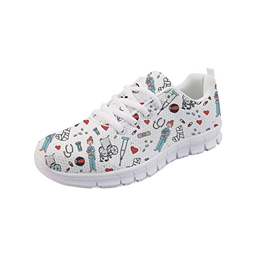 Showudesigns Nurse Damen Sportschuhe Laufschuhe Turnschuhe Sneakers Fitness Krankenschwester Schuhe