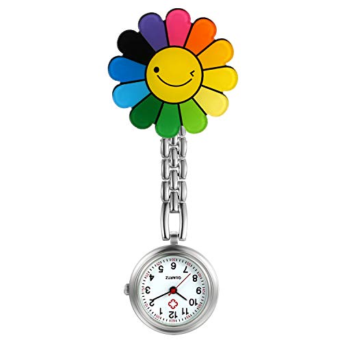 Avaner Uhren Krankenschwesteruhr Cartoon Taschenuhr FOB Uhr Silikon Pflegeruhr mit Clip Anlog Quarzuhr