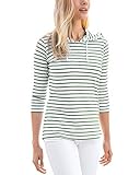 CLINIC DRESS Shirt Damenshirt 3/4 Arm Kapuze mit Kordel 95% Baumwolle Stretch 60° weiß/wiesengrün M