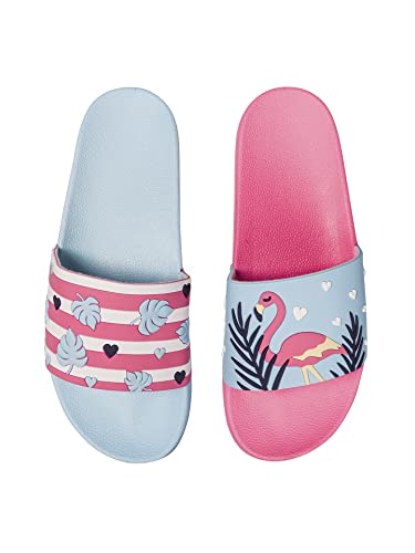 Dedoles lustige Bunte Pantoletten Herren & Damen Liebes-Flamingos Gr. 36-46, rutschfest