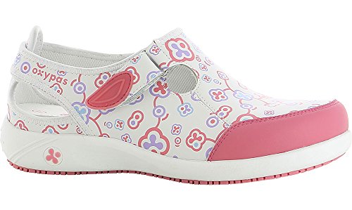 Oxypas Lilia Damen Arbeits- und Sicherheitsschuhe, Farbe: weiß/blümchen, Größe: 40