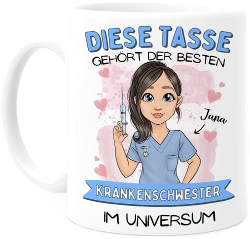 Tassenliebling® Krankenschwester Geschenk personalisierte Tasse - Überraschung für Altenpflege Arzthelferin Medizinische Fachangestellte MFA Nurse