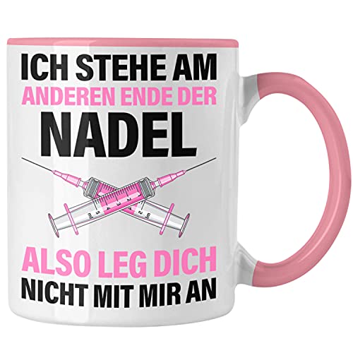 Trendation - Krankenschwester Tasse Geschenk Propofol Spritze Geschenk Krankenschwestern Kaffeetasse Ärtzin Arzthelferin (Rosa)