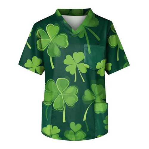 TIMELYE Für Die Pflege Hippie Weiße Hose Herren Kasacks Karikatur Motiv Schlupfhose Herren Medizinische Hochgeschlossen Outfit Arbeitskittel Herren Pflege Kasack(Dark Green,5XL)