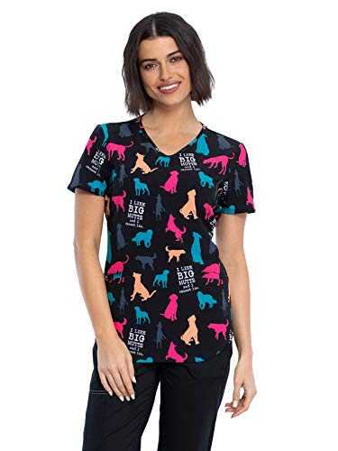CHEROKEE V-Neck Kasack, Schlupfhemd mit Motiv Big Mutts große Hunde (XS)