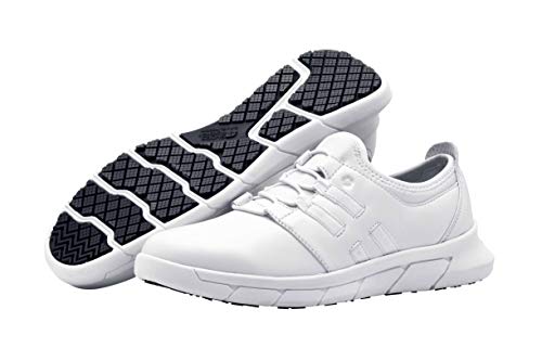 Shoes for Crews Arbeitsschuhe Karina Women White – Rutschhemmende, sportliche Schuhe, leichte Sneaker mit Schnürsenkel und Polsterung, metallfrei und vegan – für Damen