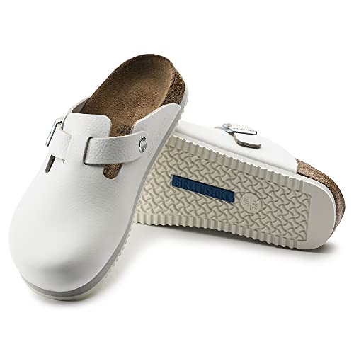 Birkenstock 60134-39-normales Superlauf-Arbeitsschuh Boston Naturleder Weiss Gr. 39 - normales Fußbett, EU