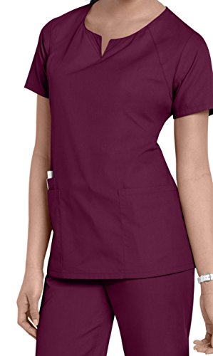 Smart Uniform L 1706 Round Neck Scrub (L, Wein [Wine])