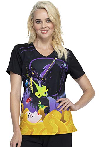 CHEROKEE Tooniforms V-Neck Kasack, Schlupfhemd mit Motiv Aurora Dornröschen (XL)