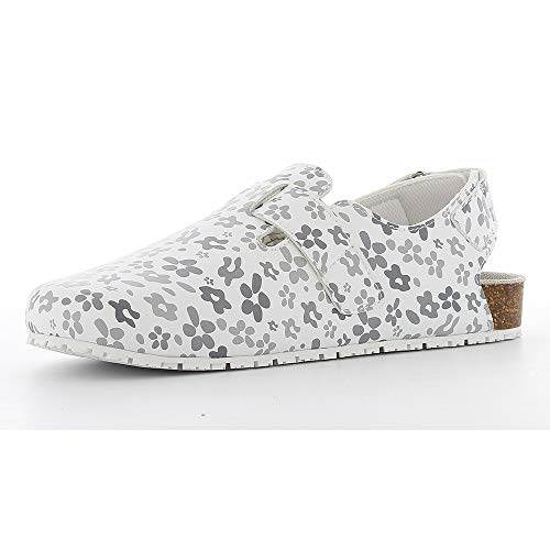 Oxypas BiancaS3601wht Bianca SRC Bio Arbeitsschuhe mit Riemen, Grau (Grey Patterned), 40 EU