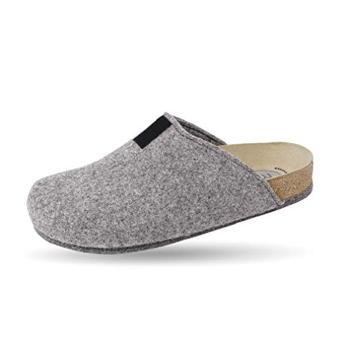 Weeger Bio-Hausschuh-Pantoffel Tweed grau Gr. 42