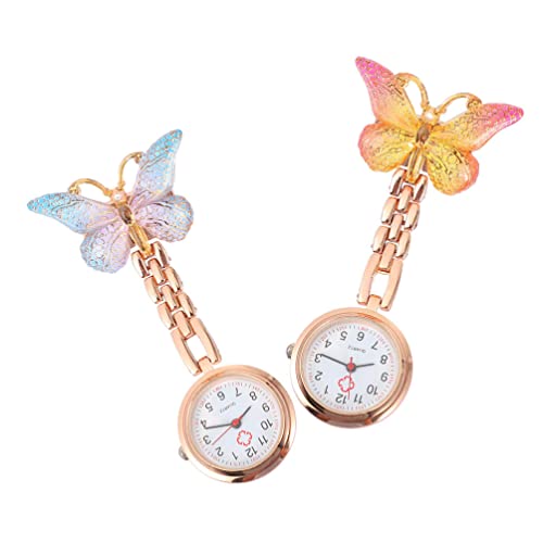 UKCOCO 2 Stücke Krankenschwesteruhr mit Clip Schwesternuhr Krankenschwester Armbanduhr Schwesternuhr Mini Arzt Taschenuhr Personalisierte Brosche Ansteckuhren Pflegeuhr für Schwestern Geschenke
