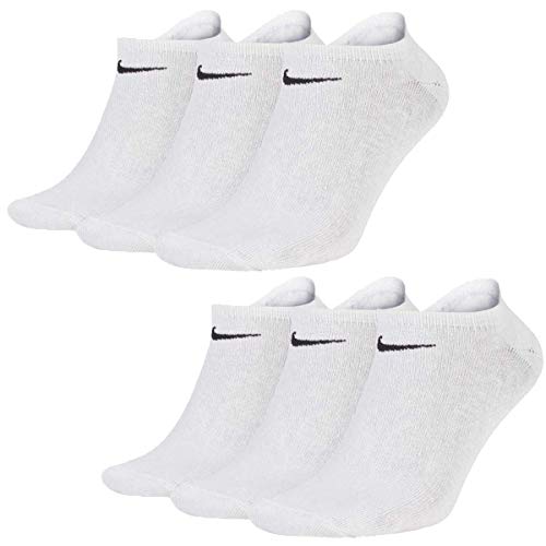 Nike Sneaker Socken No Show Füßlinge 6 Paar, Farbe:Weiss, Bekleidungsgröße:M