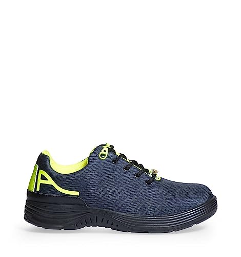 ABEBA 7131860 X-LIGHT Niedriger Schuh, S3, SRC, Schwarz/Neon Orange, Größe 44