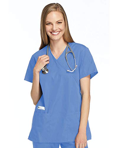 Smart Uniform 1224 Mock Wrap Scrub (M, Ceil)