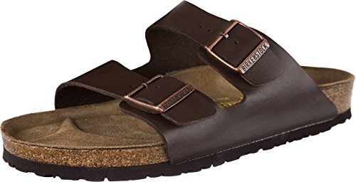 Birkenstock Classic Arizona Birko-Flor, Unisex-Erwachsene Pantoletten, Braun (Dunkelbraun), 45 EU