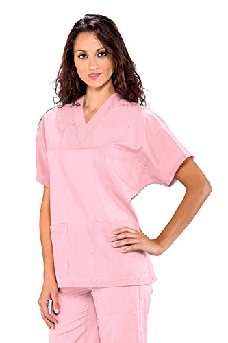 Robinson Unisex Damen Herren Kasack mit V-Ausschnitt rosa Größe XL