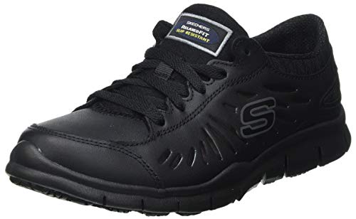 Skechers Damen Eldred Sicherheitsschuhe, Black Leather, 40 EU