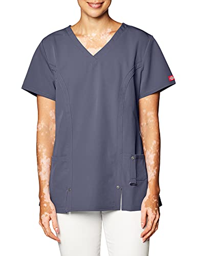 Dickies Damen V-Neck Top Medizinische Berufskleidung, Zinn, Mittel