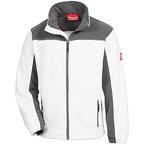 Nitras MOTION TEX PLUS Fleecejacke - windfeste Jacke für Freizeit & Arbeit in Weiß Größe L