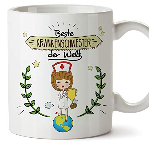 Mugffins Krankenschwester Tasse/Becher/Mug Geschenk Schöne and lustige kaffetasse - Beste Krankenschwester der Welt - Keramik 350 ml