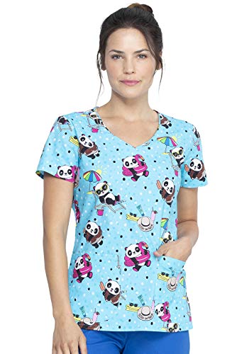 Dickies V-Neck Kasack, Schlupfhemd mit Motiv Panda Babys (XL)