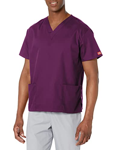 Dickies EDS Signature Scrubs für Damen, V-Ausschnitt, Damen-Top aus weichem, gebürstetem Popeline 86706, auberginefarben, XX-Large Mehr