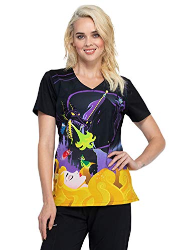 CHEROKEE Tooniforms V-Neck Kasack, Schlupfhemd mit Motiv Aurora Dornröschen (XL)