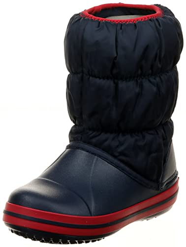 Crocs Winter Puff Boot Kids, Unisex - Kinder Schneestiefel, Blau (Navy/Red), 28/29 EU