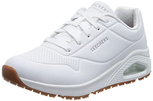 Skechers Damen Uno Sr Sneaker, White Synthetic, 38 EU