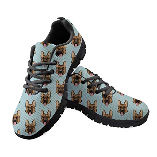 Showudesigns Cactus Print Sneaker Damen Laufschuhe Sportschuhe Leichte Turnschuhe Flats, Deutscher Schäferhund, 41 EU